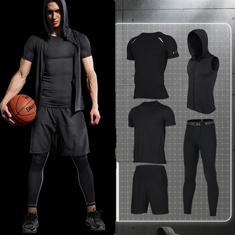 

Running set men's sports suits quick dry jogging homme survetement running training clothes compression gym fitness sports suits