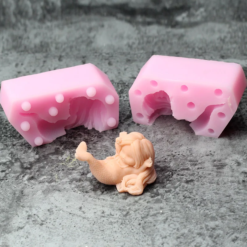 Николь силиконовая форма для изготовление мыла свеч 3D Русалка Кукла ремесло