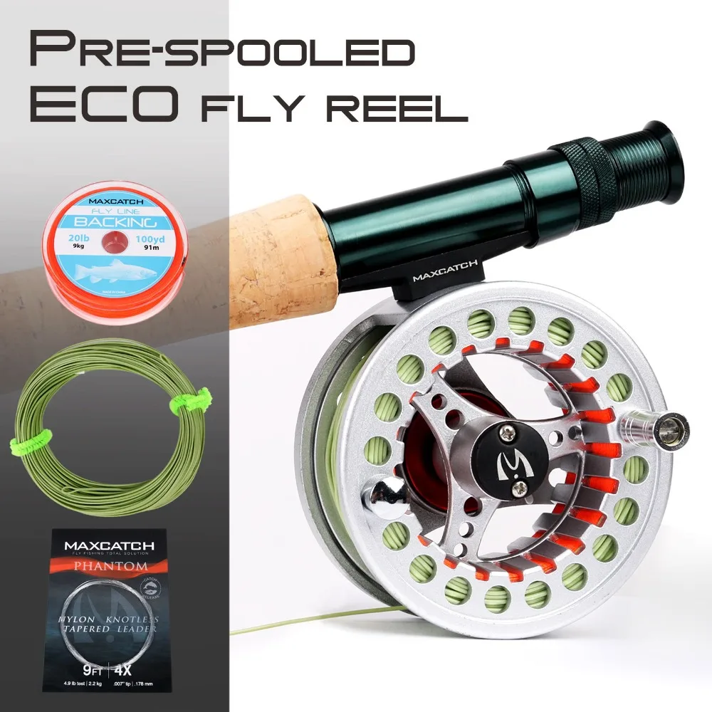 Maximumcatch Fly Reel Combo Die Casting Aluminum Large Arbor Pre-Spooled  Fly Fishing Reel & Fly Line 3/4/5/6/7/8WT