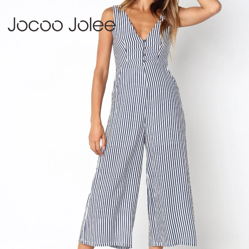 solid and striped jumpsuit