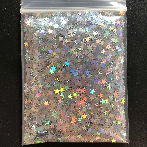 10g/bag Silver Gold Holographic Glitter 3mm Micro Star/Butterfly Shape MIX Acrylic Laser Glitter For Nail Art Decorations LS2356