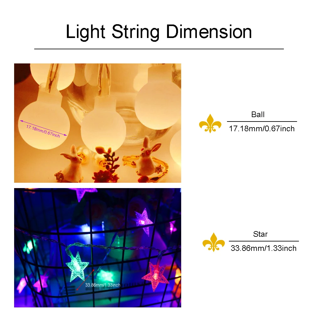 СВЕТОДИОДНАЯ Гирлянда со звездным шаром, светодиодный светильник, 10-40 светодиодных лент, USB, питание от батареи, Сказочная гирлянда, рождественское свадебное украшение, 1,5-6 м, JQ