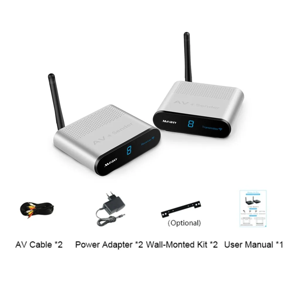 

Wireless Silver Video Sender Receiver Portable AV TV Wireless Audio Video Sender Transmitter Receiver 500 Meter for DVD