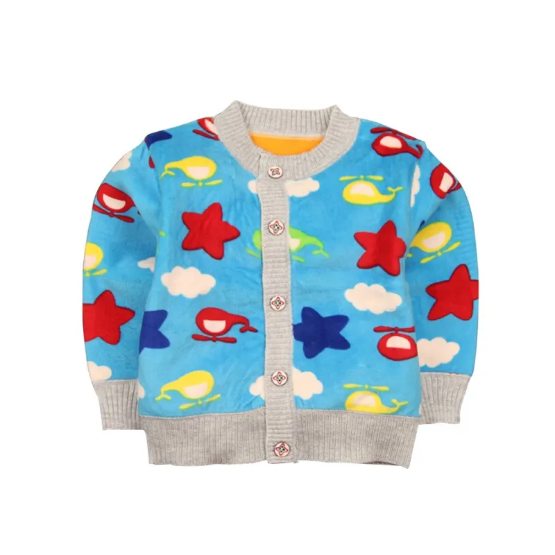 1 шт От 0 до 3 лет хлопковый свитер Топ детские, для малышей Костюмы для мальчиков и девочек вязаный кардиган свитер Дети пальто