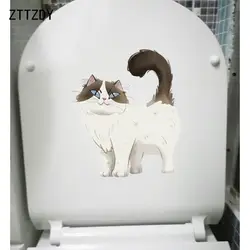 Zttzdy 19,8*22,9 см забавная игрушка Спальня наклейка на крышку в туалете Наклейка домашнее украшение в виде животного кошка T3-0140