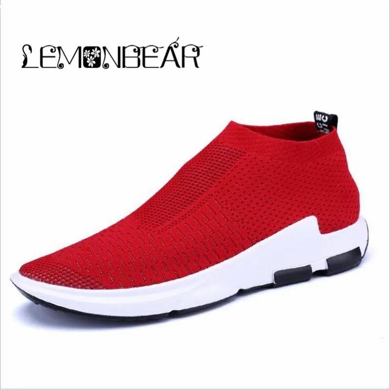 

Men's breathable casual sports adult men's shoes red black gray high quality comfortable soft non-slip mesh 2018 summer new
