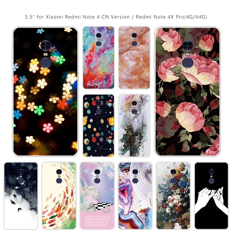 

For Xiaomi Redmi Note 4 Note4 Case Soft Silicone For Redmi note 4 note4 Phone Star Back Cover for xaomi mi note4 5.5" Coque