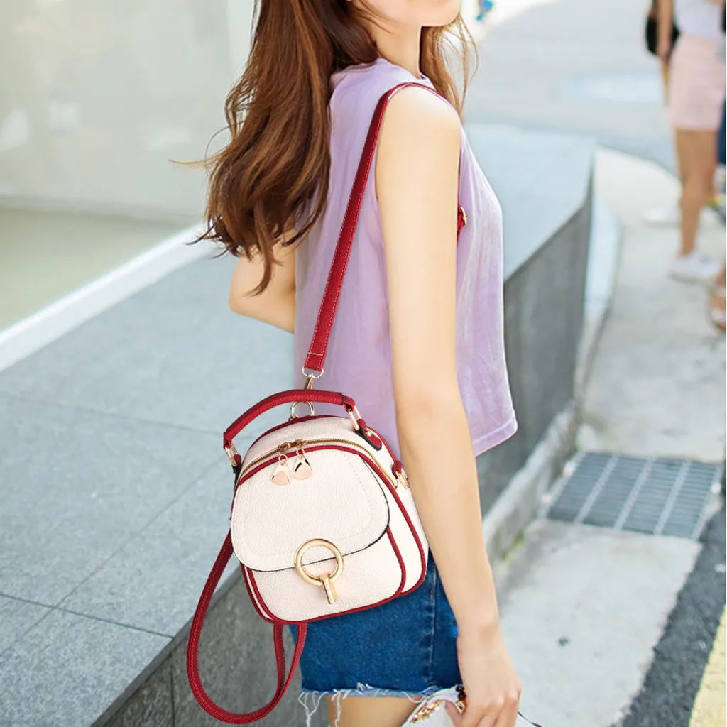 Женская сумка через плечо из кожи контрастного цвета Bolsa Feminina