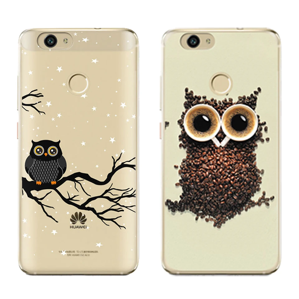 Owl Phone Case For Huawei Y5 2017 Y6 II Y7 Nova 2 P10 Plus P8 P9 Honor 9 6A Mate 10 lite animal picture TPU silicone soft shell |