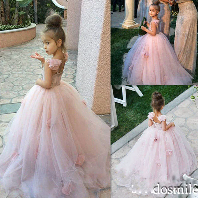 blush childrens bridesmaid dresses