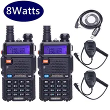 2 шт. Baofeng UV-5R 8 Вт Высокая мощность 8 Вт Мощность ful 10 км портативная рация большой диапазон CB Ham Радио УКВ двухдиапазонный UV5R двухстороннее радио