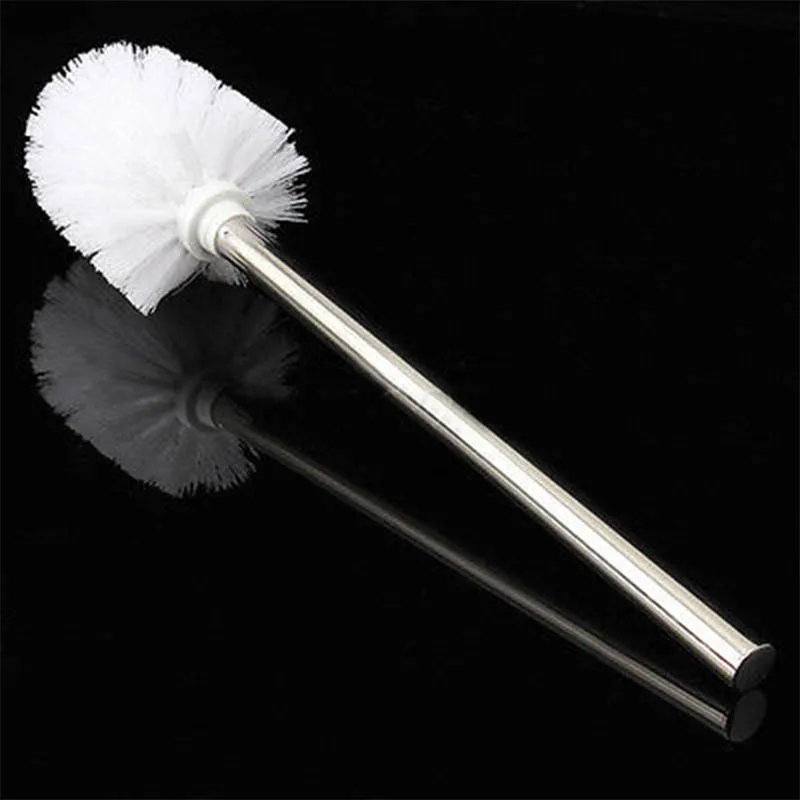 1pcs Cleaning Brush Bathroom Toilet Brush with Stainless Steel Handle White Head For Bathroom Cleaning Tools
