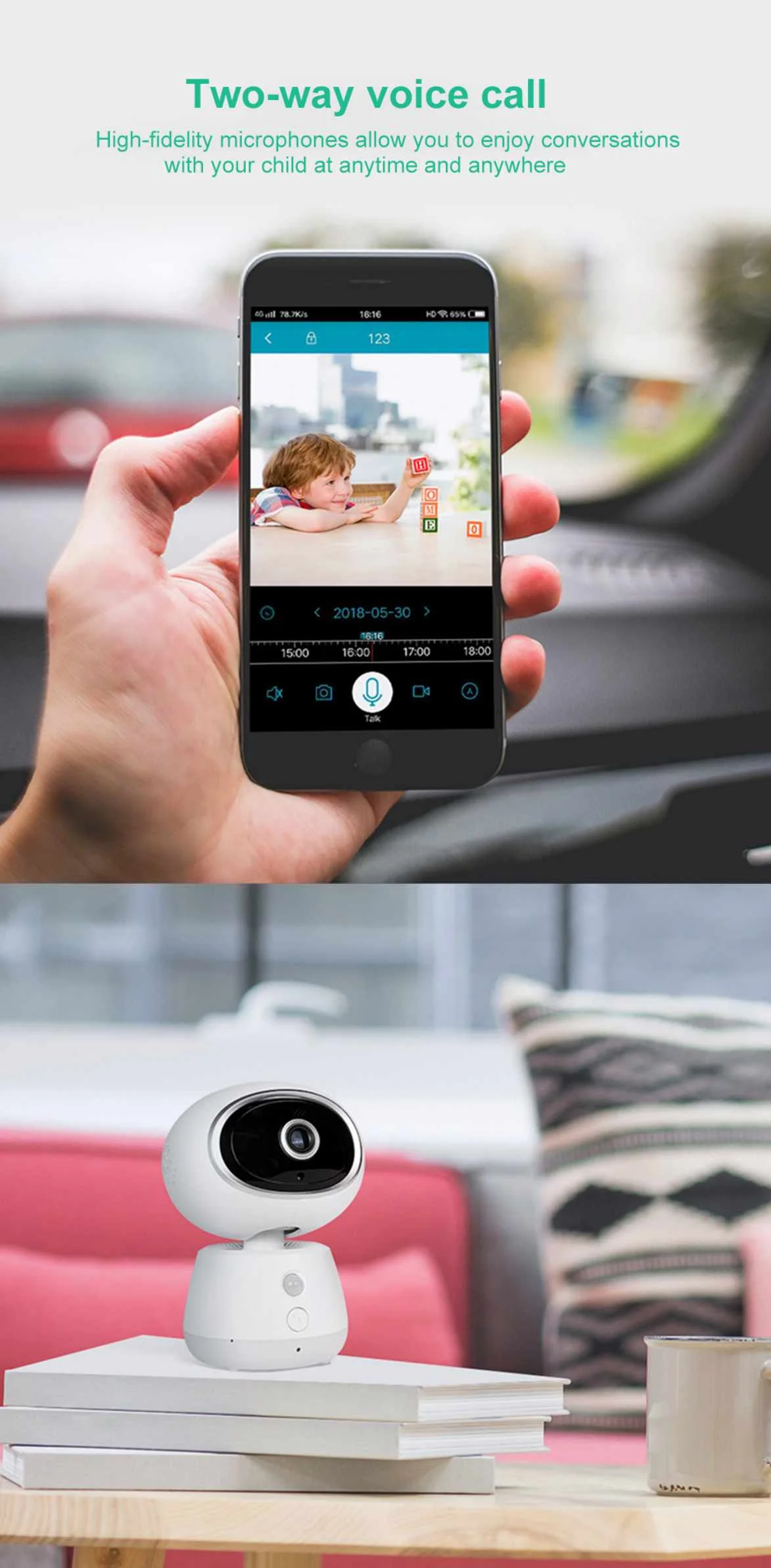 360°PTZ Беспроводная ip-камера PIR датчик сигнализации M-otion Обнаружение ребенка монитор аудио монитор ночного видения WiFi облако Детский Монитор s