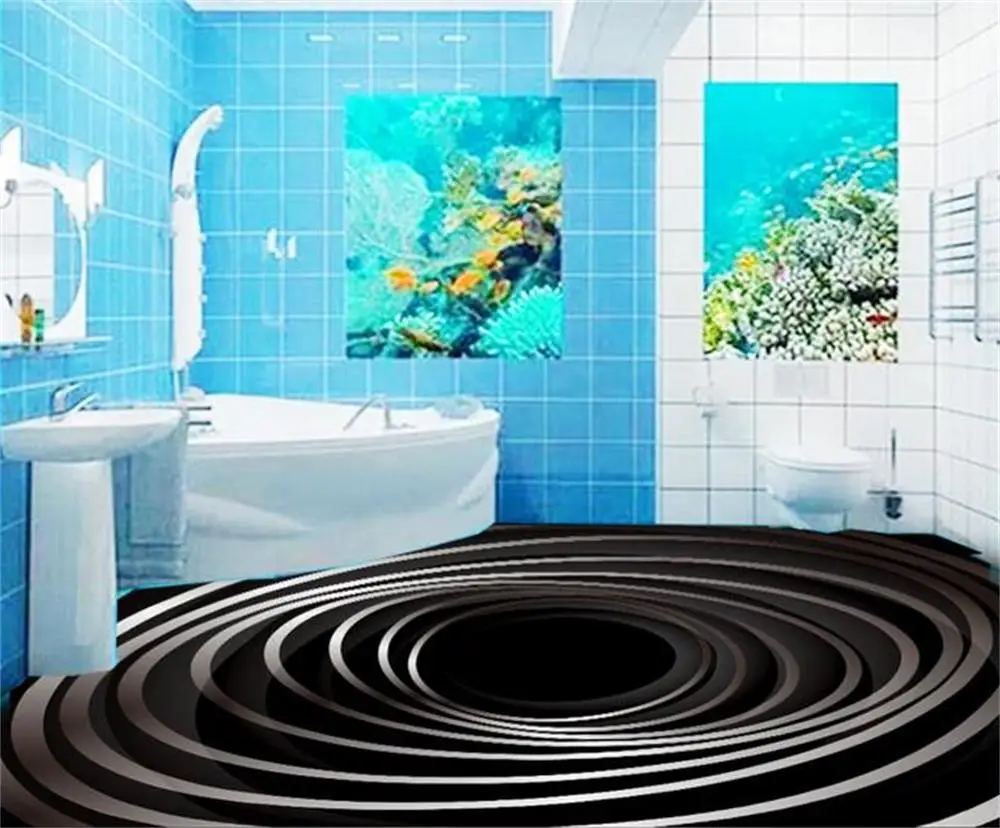 

Custom photo/Floor wallpaper/3D mural PVC wall paper/3 d geometric spiral to draw them to the floor 1/KTV/Hotel/Kitchen