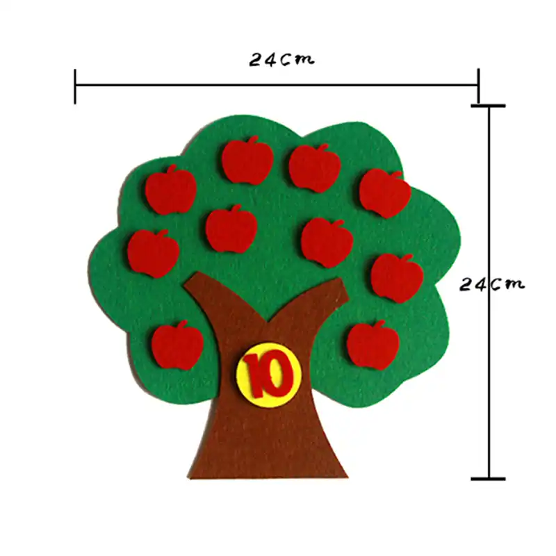 不織布リンゴの木 1 10 デジタル幼稚園数学領域おもちゃ自作番号パズルキット材料子供のための 数学のおもちゃ Aliexpress