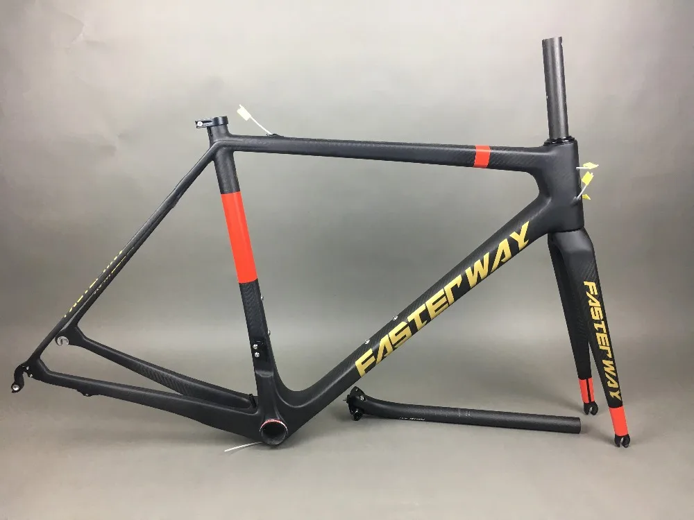 Sale classic design FASTERWAY PRO full black with no logo carbon road bike frameset:carbon Frame+Seatpost+Fork+Clamp+Headset,free ems 102