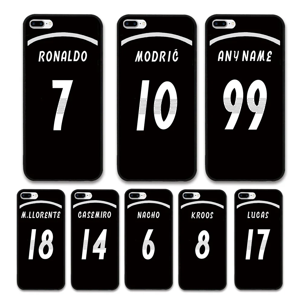 

European Football RONALDO MODRIC KROOS Jersey style Real Madrid Custom Names and Numbers case for iPhone 8 plus Phones cases