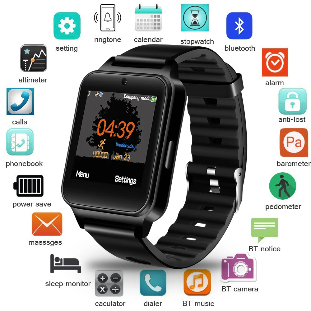 

LIGE Sport Smart Watch Men LED Color Touch Screen Fitness Pedometer SmartWatch Phone Support SIM TF card Relogio inteligente+Box