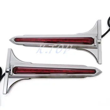 

1 Set Chrome Wedge LED Rear Saddlebag Accents Lights with Red Lenses For Harley Touring FLT FLH