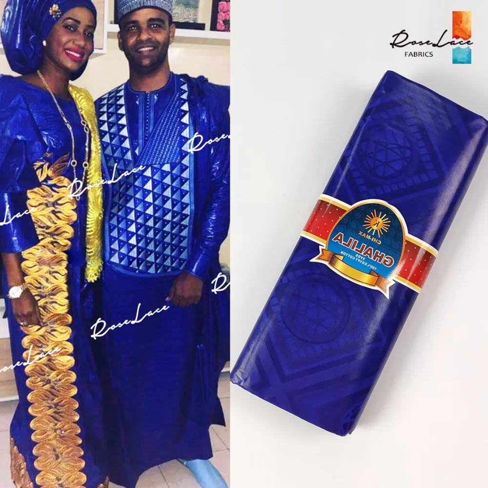 

Quality Goods Royal Blue Color Bazin Riche Lace Fabric Hand Made Basin African Indian Women Or Men Daily Clothes Cotton Material