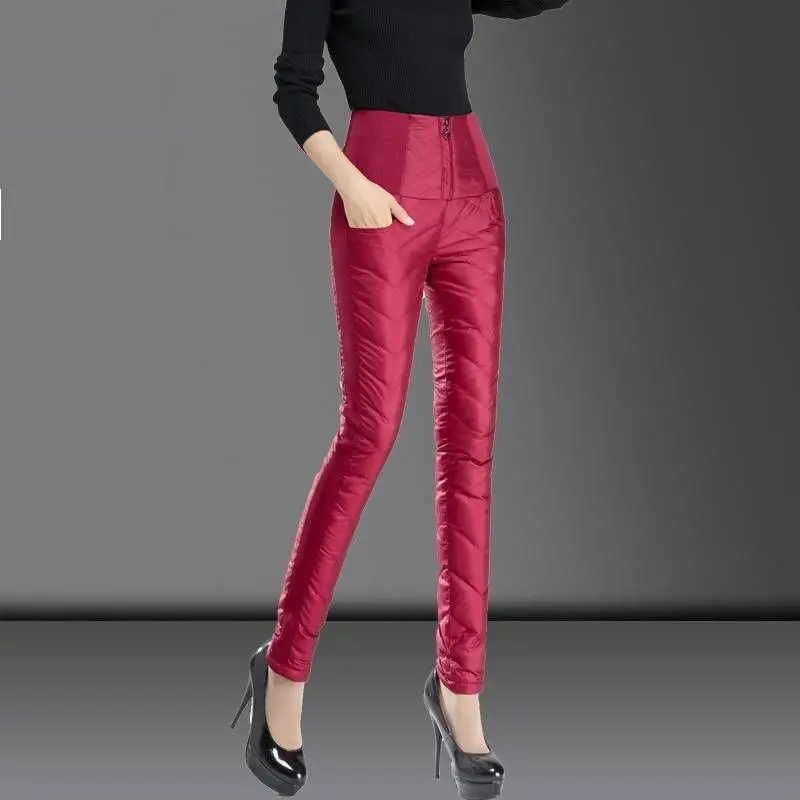 Bas Couleur Femmes Femelle Plus Hiver wine Chaud Solide La Taille Crayon Coton Épaissir Noir Pantalon Le Red Velours bleu Tendance Vers Automne Mince 4xl F82 PPOqrwT