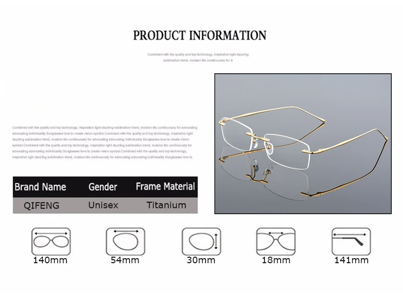 Оправа для очков для женщин и мужчин компьютерный Оптический Рецепт мужской титановый без оправы, с прозрачными линзами оправа для очков QF239