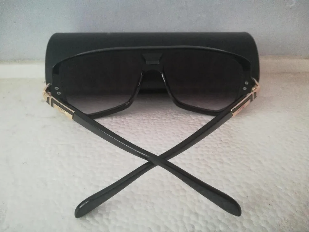 2019 New Famous Brand Designer Logo Retro Goggles Clear Gradient Lens Black Sun Glasses Oversize Luxury Sunglasses CZ914 For Men