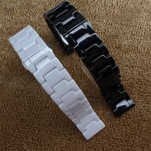 14mm 16mm 18mm 19mm 20mm 22mm Watchband ceramic Black White For mens watches ladys hours accessories butterfly buckle fashion 14mm 16mm 18mm 19mm 20mm 22mm Watchband ceramic Black White For mens watches ladys hours accessories butterfly buckle fashion