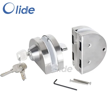 

Stainless Steel Frameless Glass Door Lock For 10-12mm Thickness Single Door With 3 Copper Keys