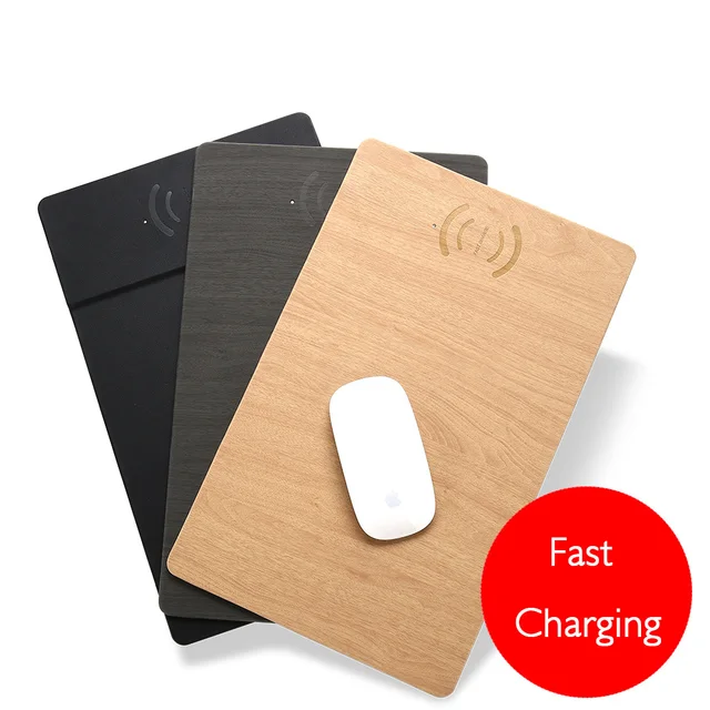 Fast Wireless MousePad Charger,2 in 1 Mouse Pad/Mat Wood With Wireless Charger for iPhone X iPhone 9 8/8 9Plus Samsung Note 8/S9