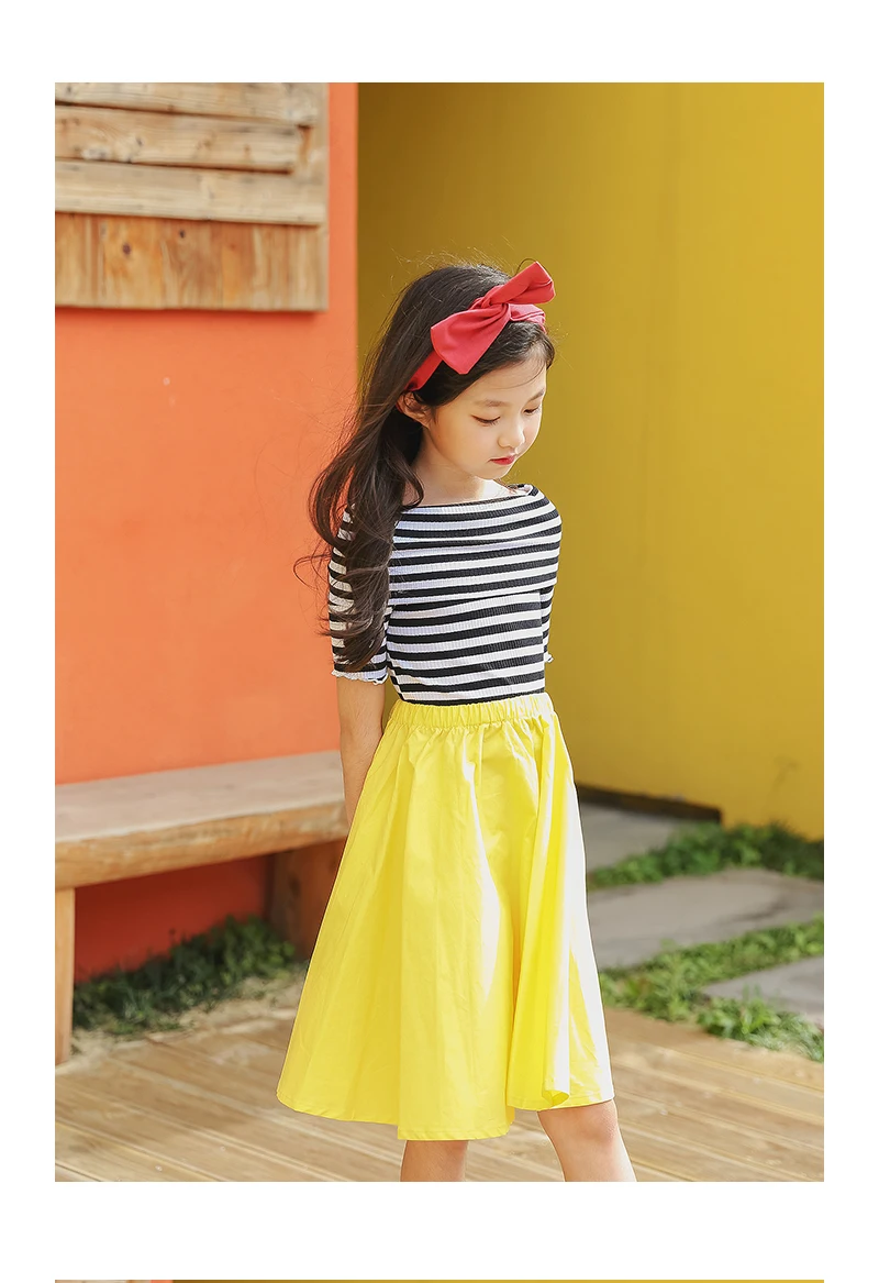 teenage girls dresses 2018 spring summer shoulderless stripe kids dresses for girls little yellow green holiday children dress clothing 5 6 7 8 9 10 11 12 13 14 15 years big little girls dresses for girls 12 years kids clothes girls summer (