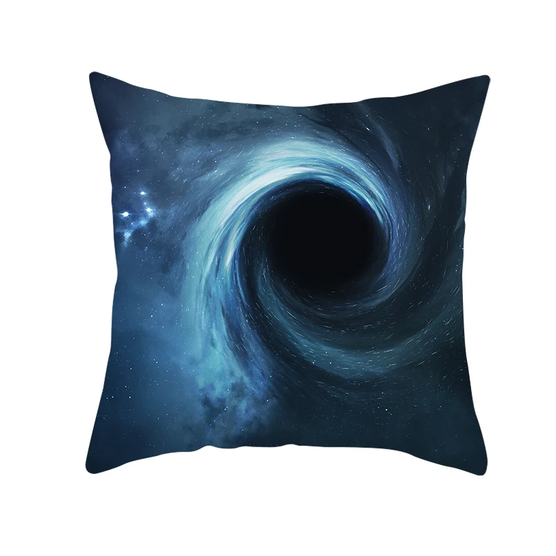 

2019 Hot sale University style pillowcase pillowcase 45*45cm with Black Hole printed decorative pillowcover