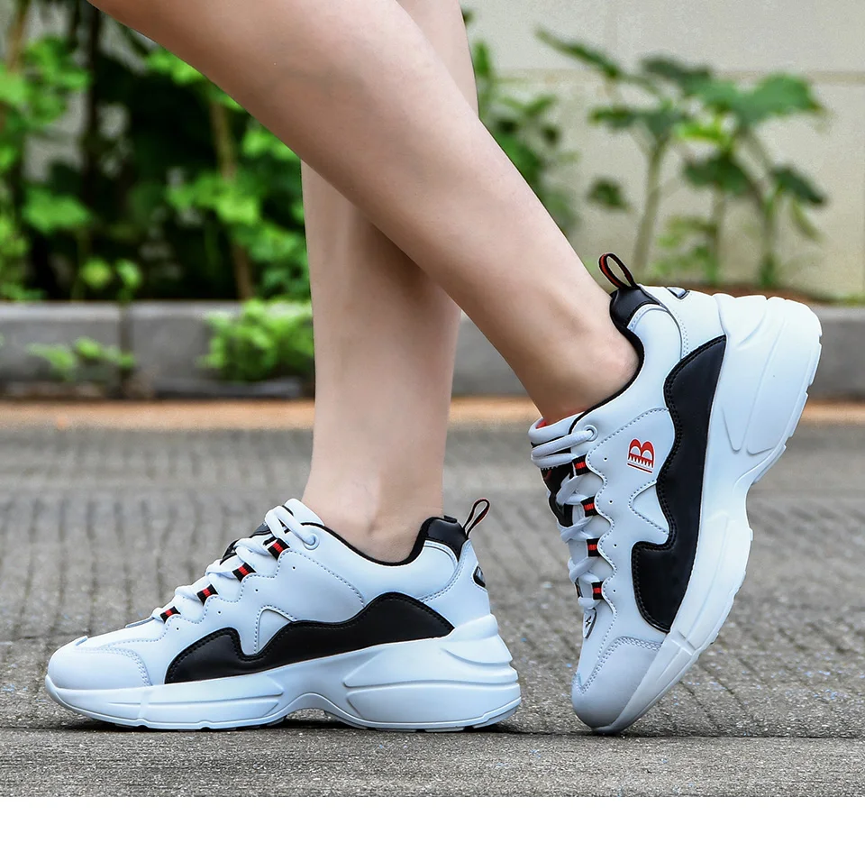 BONA New Fashion Style Platform Sneakers Ladies Brand Chunky Causal Shoes Woman Leather Leisure Shoes Chaussure Femme Comfy