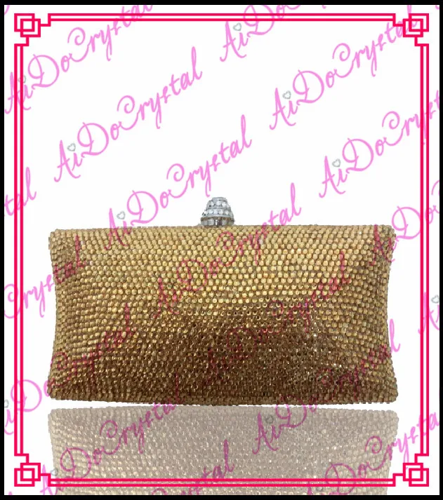 Aidocrystal Top branded yellow crystals clutch purses for elegant lady