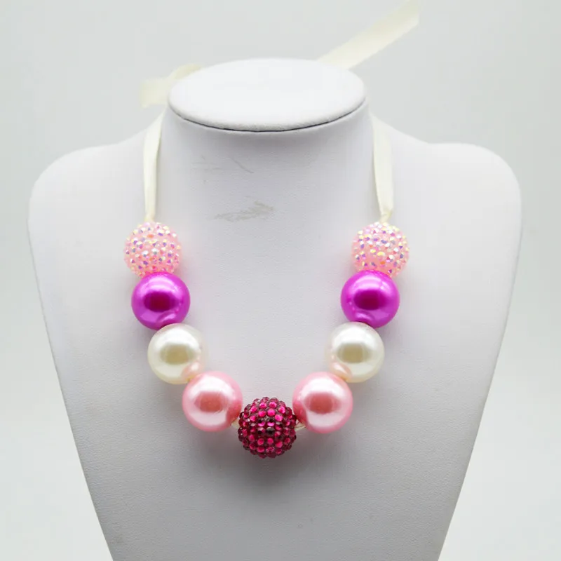 wholesale 5PCS Fashion Baby Girl Beaded Necklace Children Chunky
