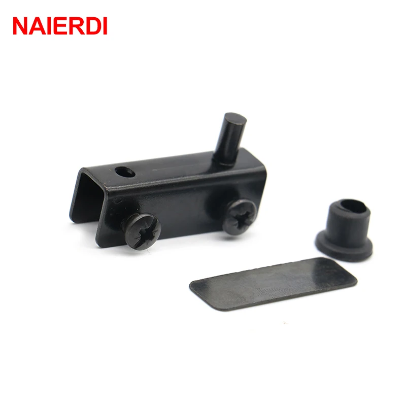 NAIERDI-bouchon de porte noir, supports magnétiques pince en verre pour placard de cuisine, support magnétique dur