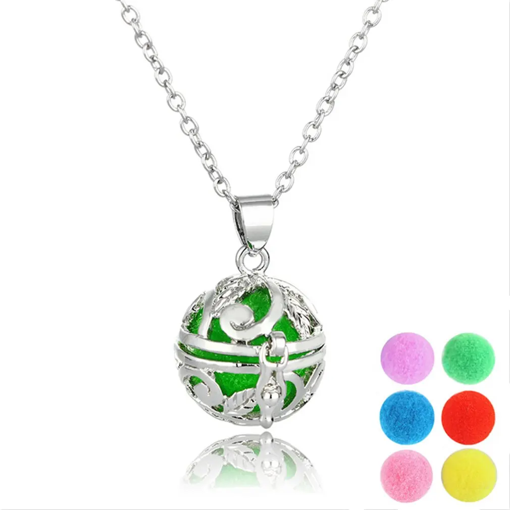 Essential Oil Diffuser Necklace Hollow Ball Lockets Pendant Aromatherapy With Insert Balls Universal Jewelry | Украшения и
