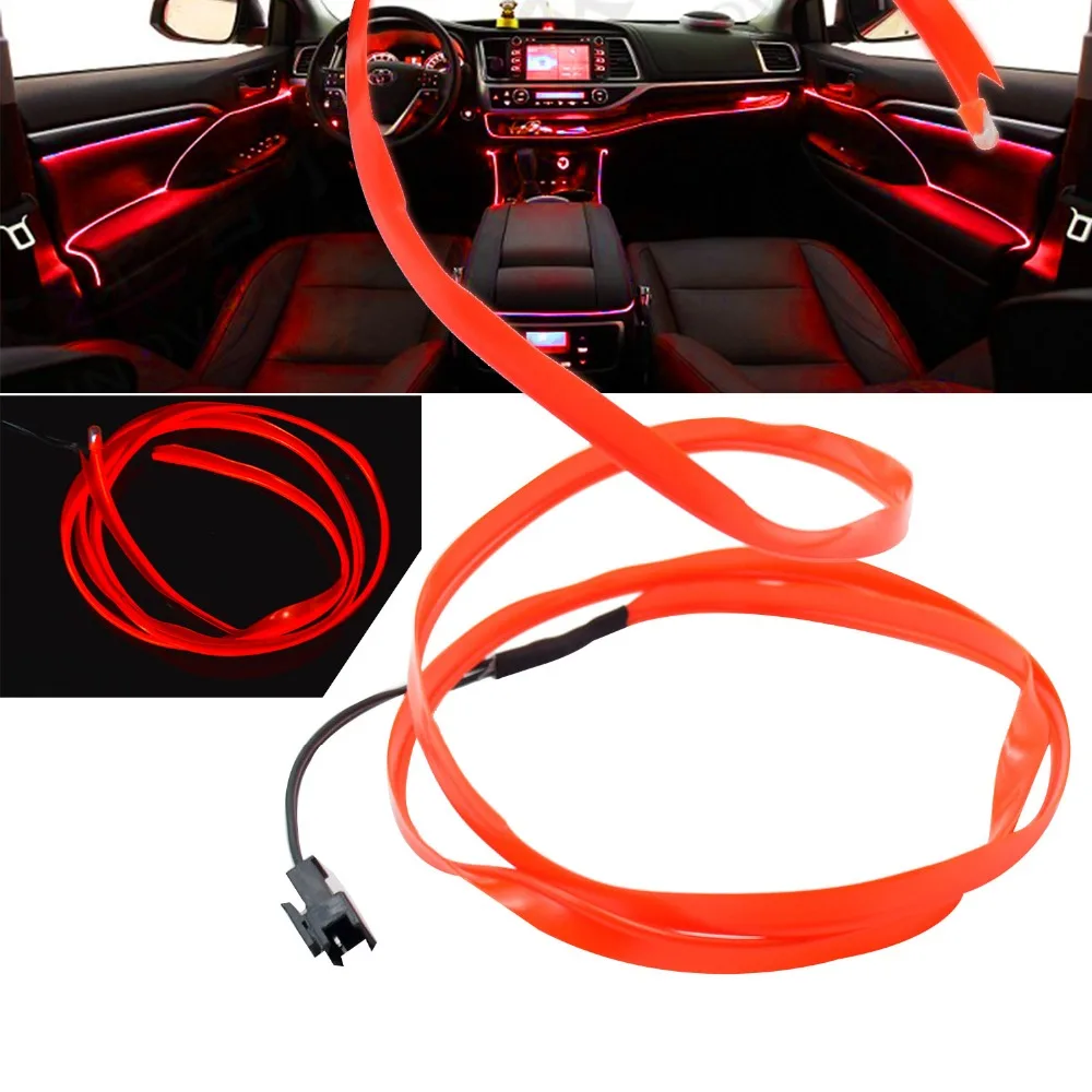 Taitian Universal Car Styling 1m Car Red Neon Light Interior