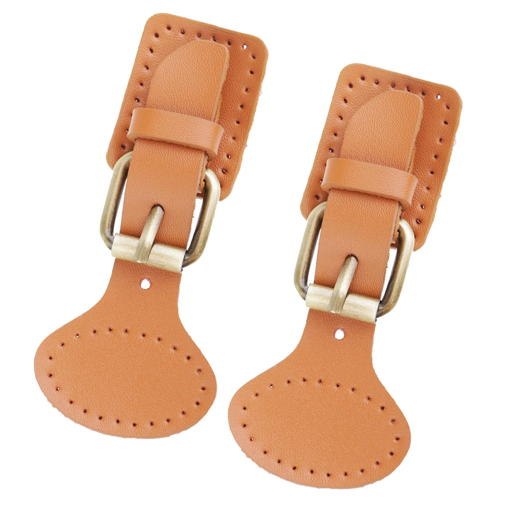 2 Sets Sew on Leather Snap Buckle Replacement Bag Fastener Making DIY Brown