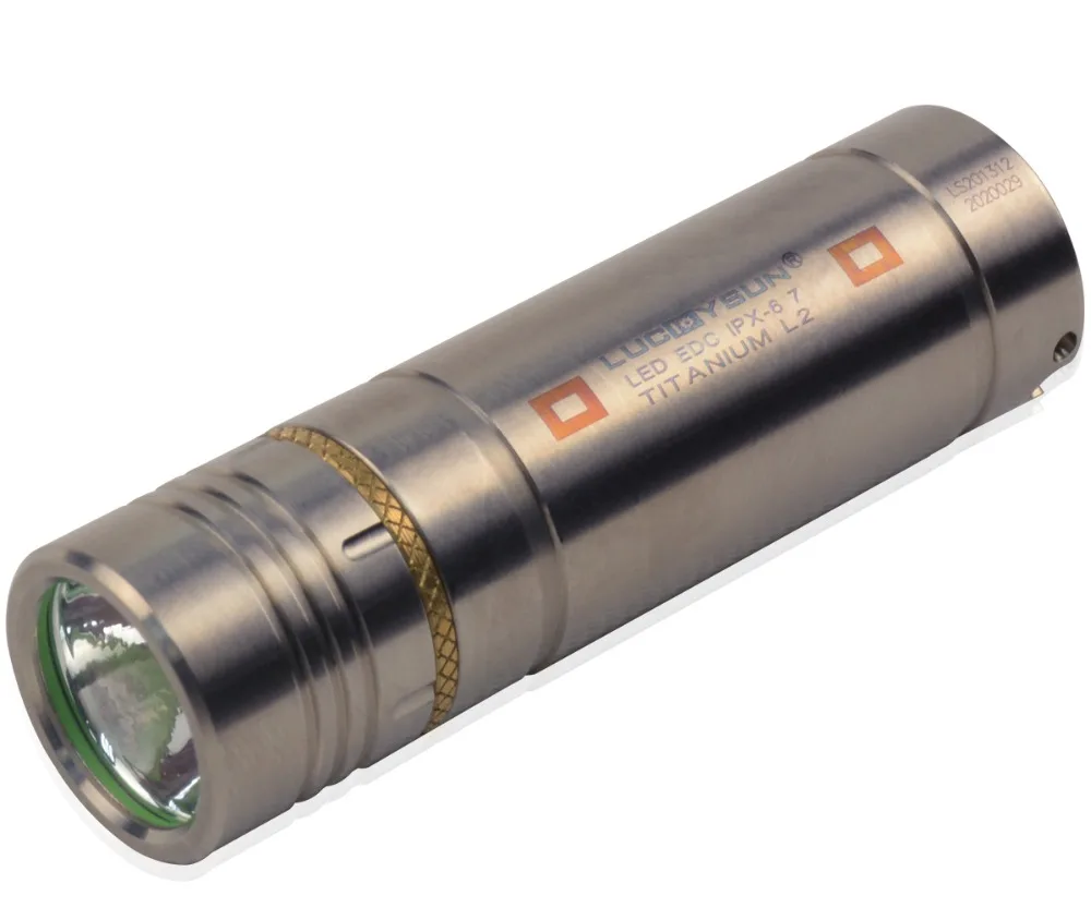 Beste LUCKYSUN TI20 Titanium LED Flash Light Sleutelhanger Mini Titan lantaarn 16340 Zaklamp met Cree led lamp koel wit