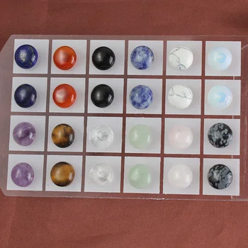 

Wholesale 10 Pair Natural Amethysts Opal Rock Crystal Half Sphere Stone Post Stud Earrings for Women Silver Plated Cute Jewelry