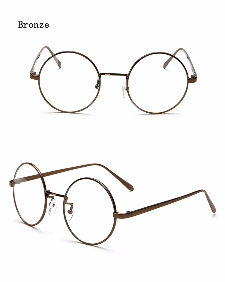 Ralferty негабаритных корейских круглых очков, оправа с прозрачными линзами для женщин и мужчин, Ретро Золотые очки, оправа для очков, винтажные очки