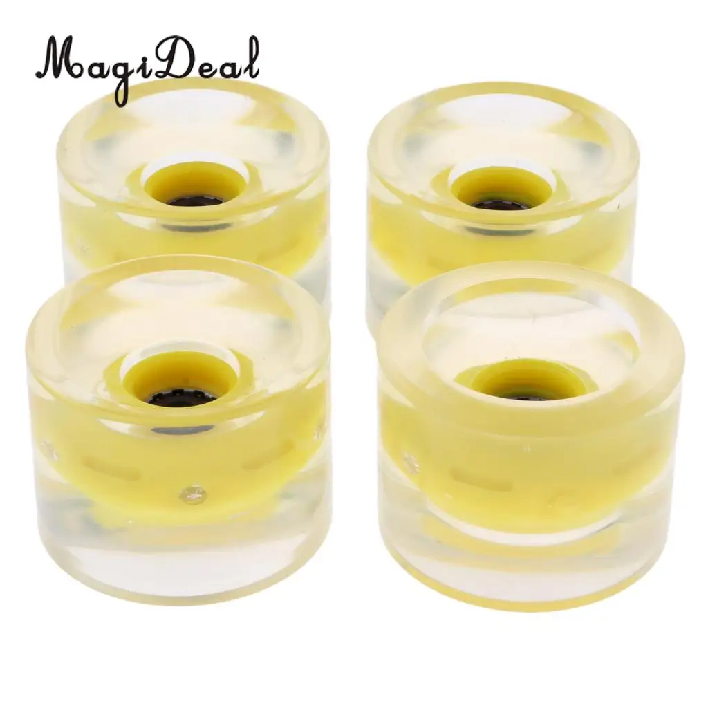 4 Pieces Longboard Skateboard Scooter Wheels 70mm Light Up Outdoors Skateboard Accessories Repair or Rebuilding Kit