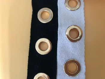 

off white or Black Grommet Tape with Nickel Eyelet Cotton Twill Tape on Trim