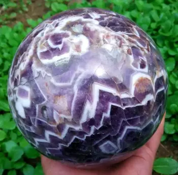 

xd j00879 RareTumbled Banded Dream Amethyst Quartz Crystal sphere ball Healing