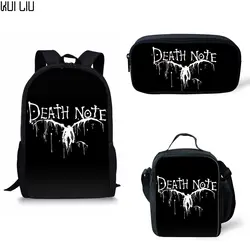 Школьные сумки черный фон черный белый темнота Death note черепа школьный рюкзак с печатью сумки для мальчиков и девочек изолированная сумка