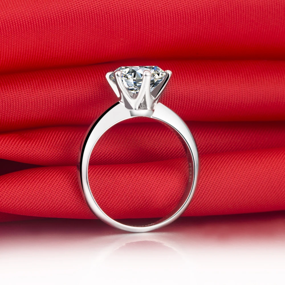 Real 14K White Gold AU585 Ring 2CT Moissanite Engagement Ring For Women Beautiful Wedding Anniversary Jewelry Gift Last Forever 6