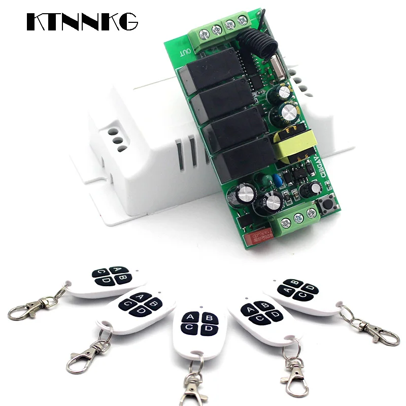 

Wireless Remote Switch 4CH AC85-250V DIY Relay Receiver Smart Home Module 433 MHz RF Remote Controller Transmitter Multi User