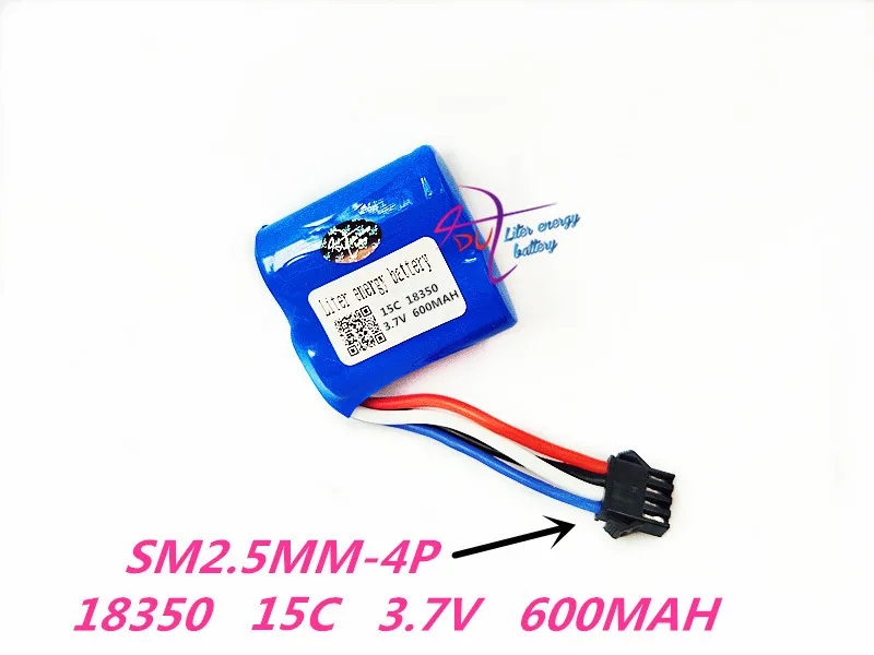 

4 thread 15C 18350 3.7V 600mAh lithium battery 18350*2 You Di UDI001 speed remote control boat speedboat
