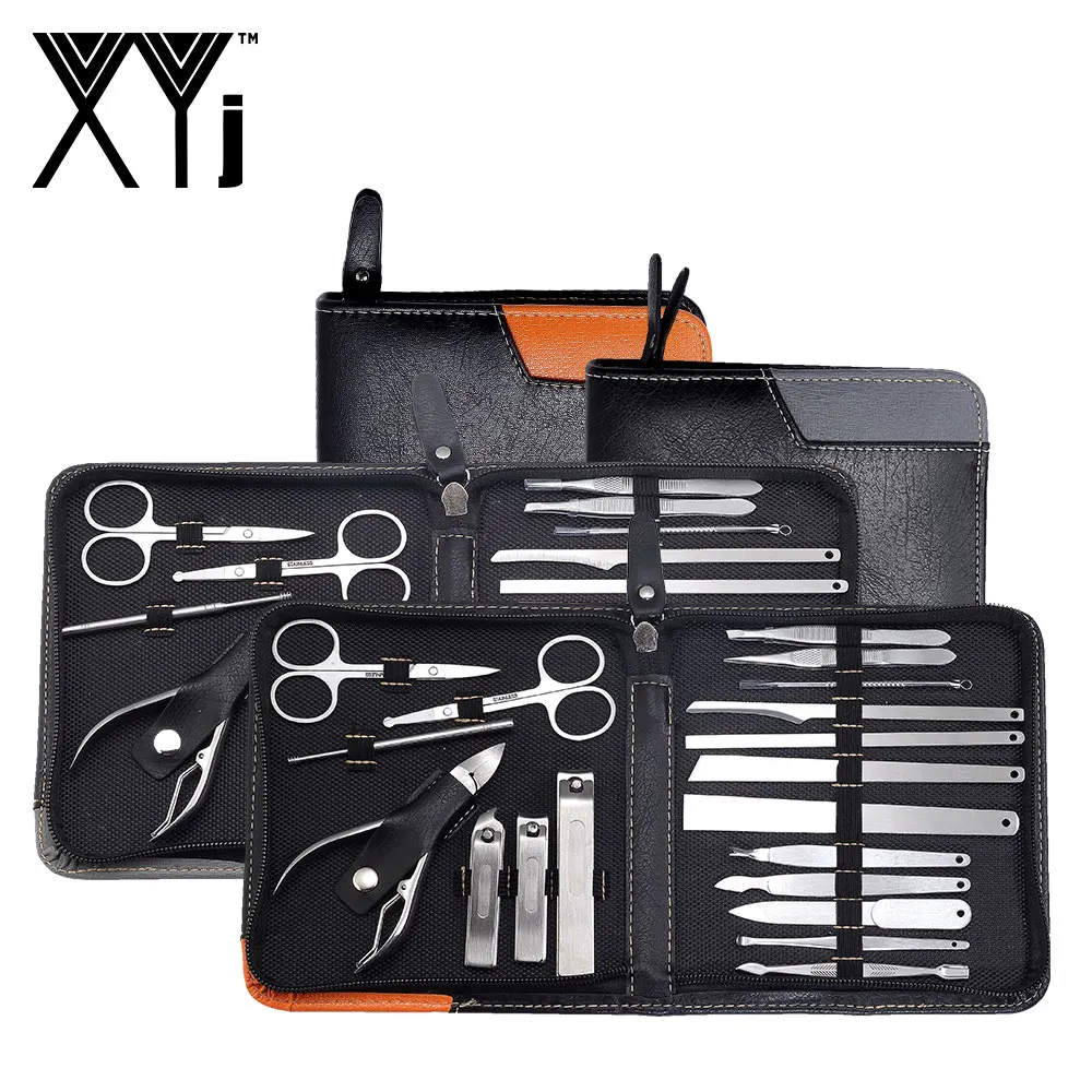  XYj Professional Manicure Set 19 in 1 Nail Care Pedicure Kit Acne Extractor Nail Art Tool Set Nail 